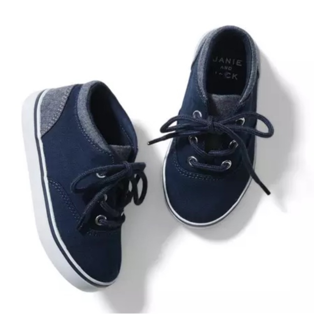 Janie and Jack Navy Blue Boys Toddler High Top Sneakers Size 8